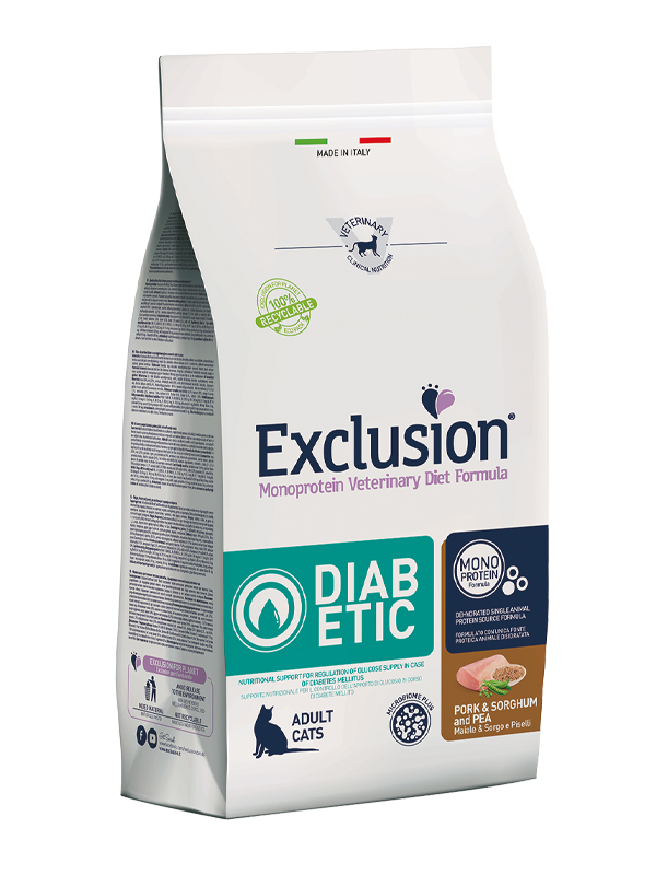 Exclusion Diabetic зі свининою, сорго та горохом для котів з цукровим діабетом