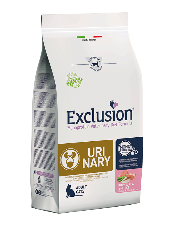 Exclusion Urinary (Урінарі) зі свининою, горохом та рисом для котів із сечокам'яною хворобою