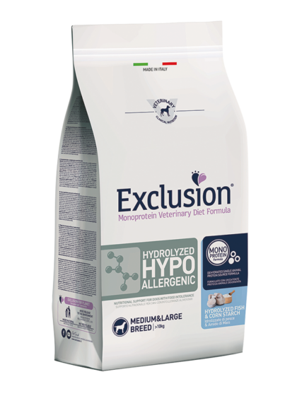 Exclusion Hydrolyzed Hypoallergenic Medium&Large Breed із гідролізованою рибою для середніх та великих порід собак із харчовою алергією