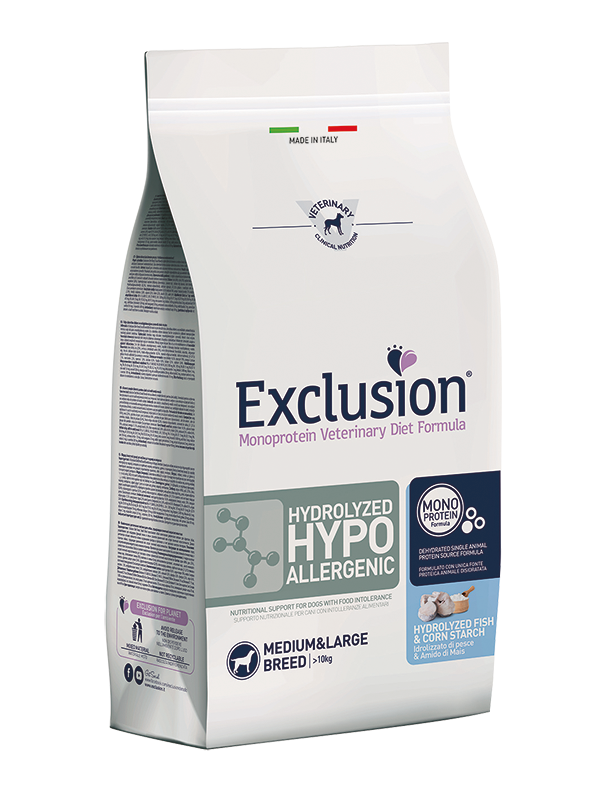 Exclusion Hydrolyzed Hypoallergenic Medium&Large Breed із гідролізованою рибою для середніх та великих порід собак із харчовою алергією
