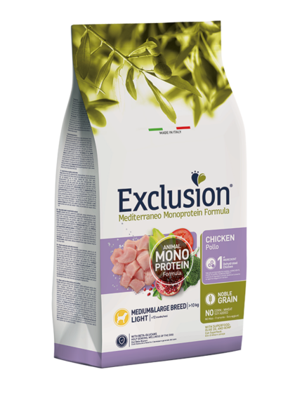 Exclusion Light Chicken Medium&Large Breed корм для собак з надмірною вагою середніх та великих порід з куркою