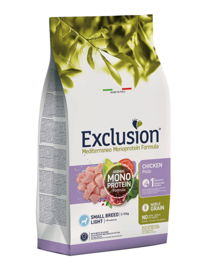 Exclusion Light Chicken Small Breed корм для дорослих собак дрібних порід з надмірною вагою та зниженою активністю чи стерилізованих з куркою
