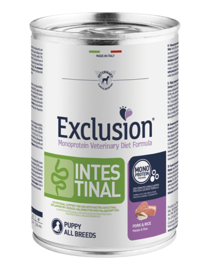 Exclusion Intestinal Puppy зі свининою для цуценят всіх порід з порушенням травлення