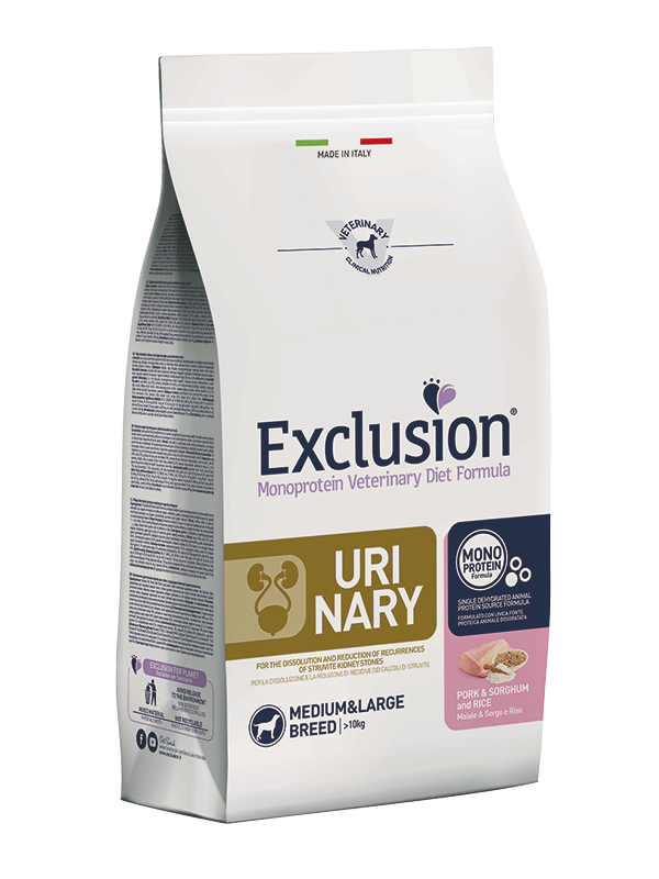 Exclusion Urinary Medium&Large Breed зі свининою для собак середніх та великих порід для підтримки сечовидільної системи