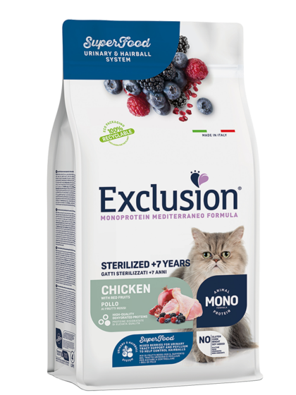 Exclusion Sterilized 7+ Chicken корм для стерилізованих котів від 7 років з куркою